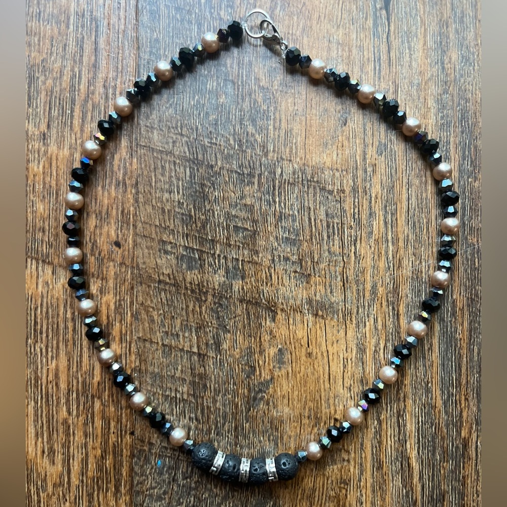 Lava bead essential oil necklace